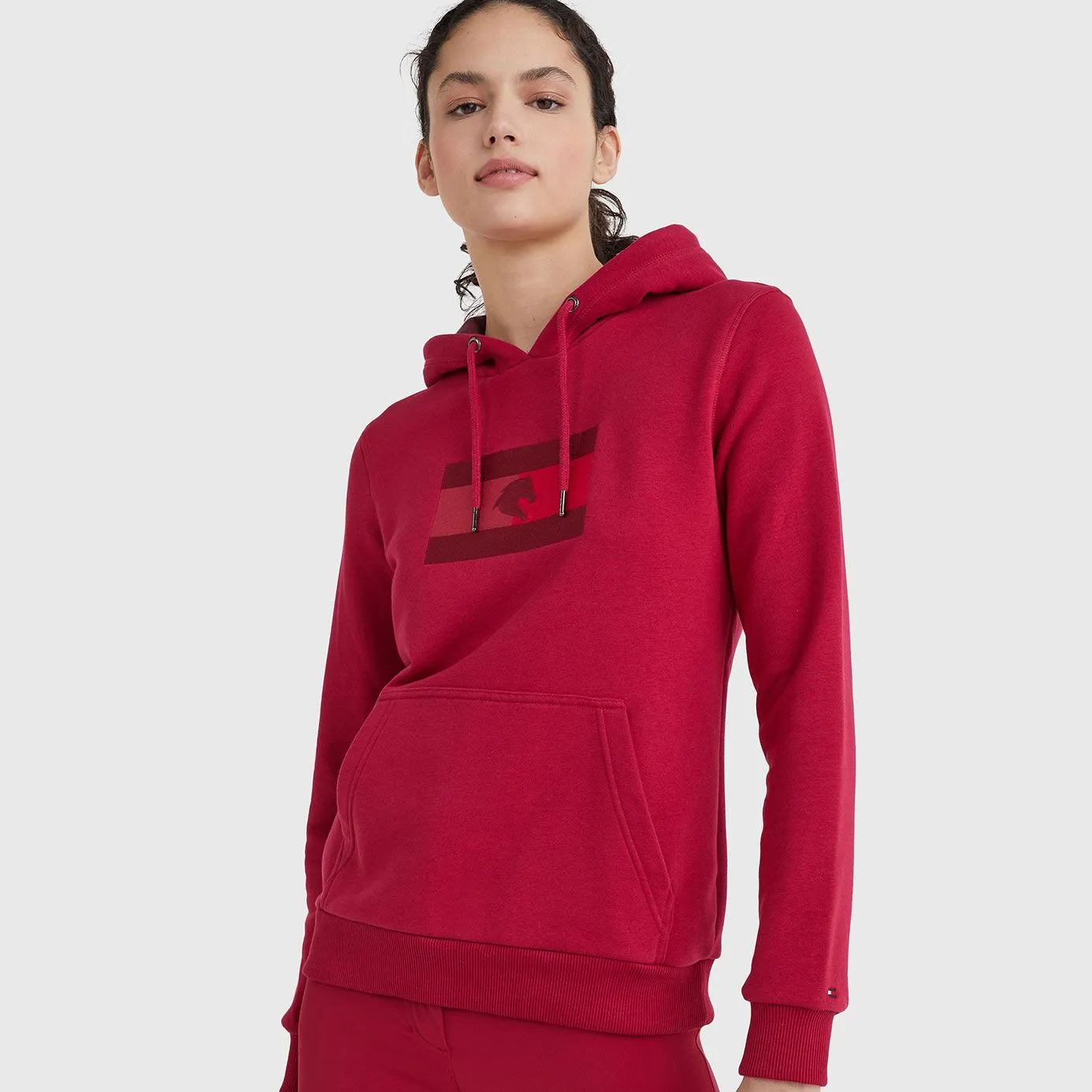 Tommy Hilfiger Embroidered Logo Hoody - Royal Berry