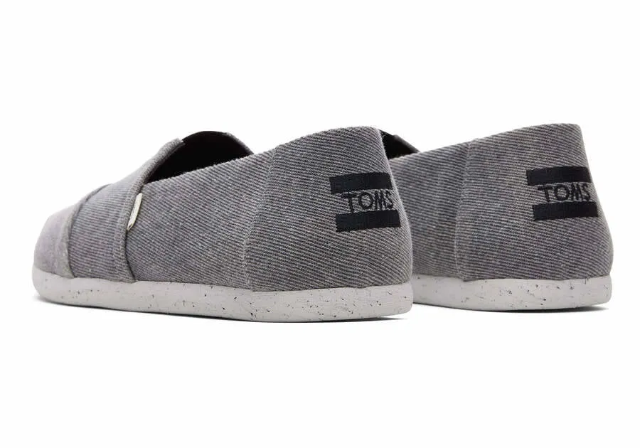 Toms Mens Alpargata Black Distressed Twill