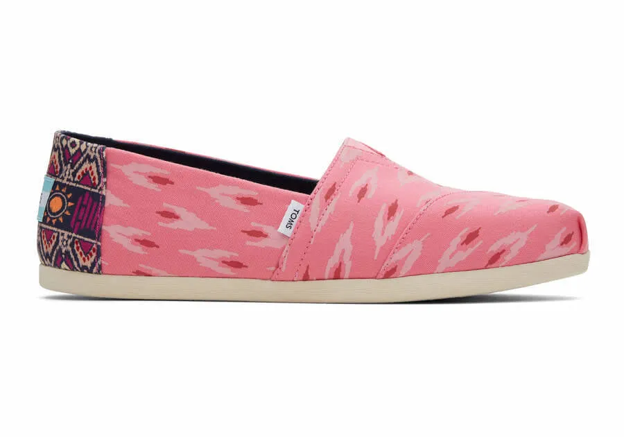 Toms Womens Alpargata Rose Pink Ikat Arrows Print