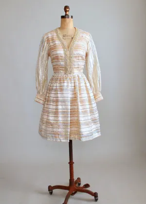 Vintage 1960s MOD Shimmery Gold Party Dress