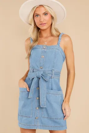 Walk Free Light Wash Denim Dress