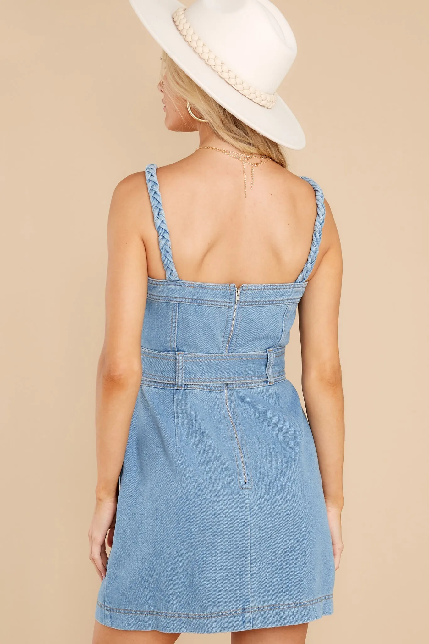 Walk Free Light Wash Denim Dress