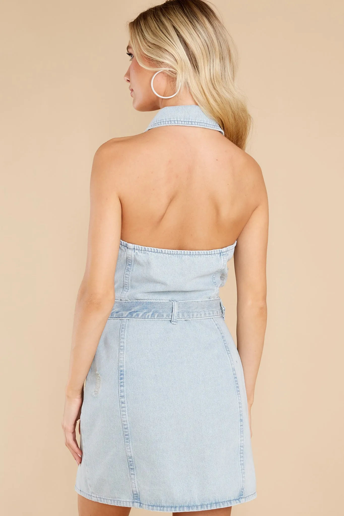 What A Girl Needs Light Wash Denim Dress