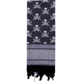 White   Black - Skulls Pattern Shemagh Tactical Desert Scarf