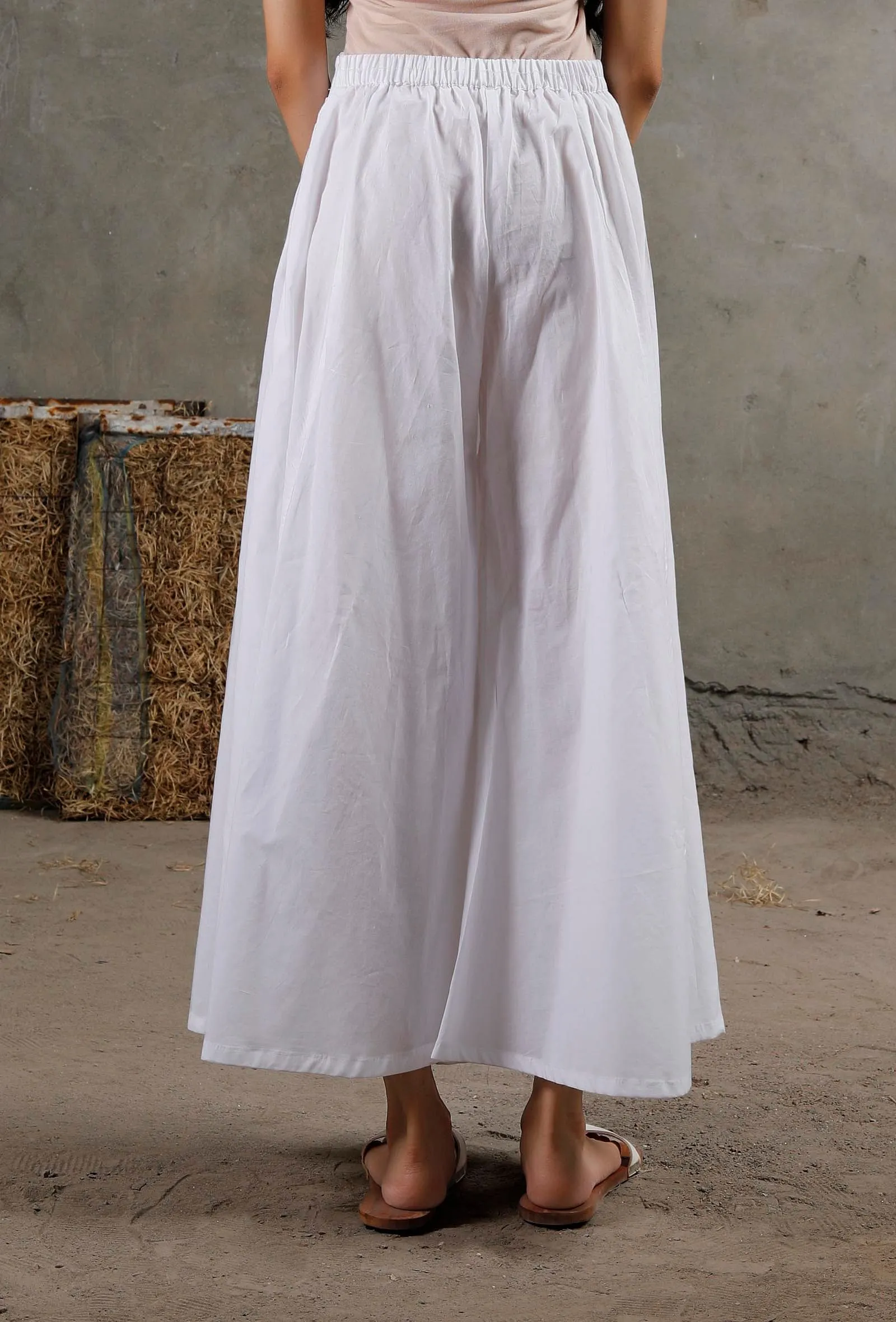 White Cotton Culottes